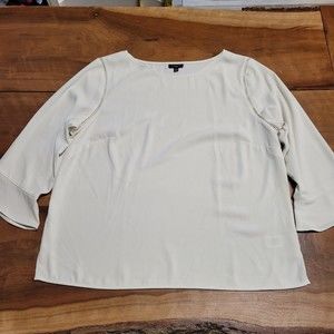 Talbots Ivory Bell Sleeve Dressy Blouse Size Lp